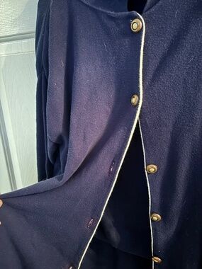 Vintage 1045 Park Dark Blue Skirt Collared Sweater Suit Size Large